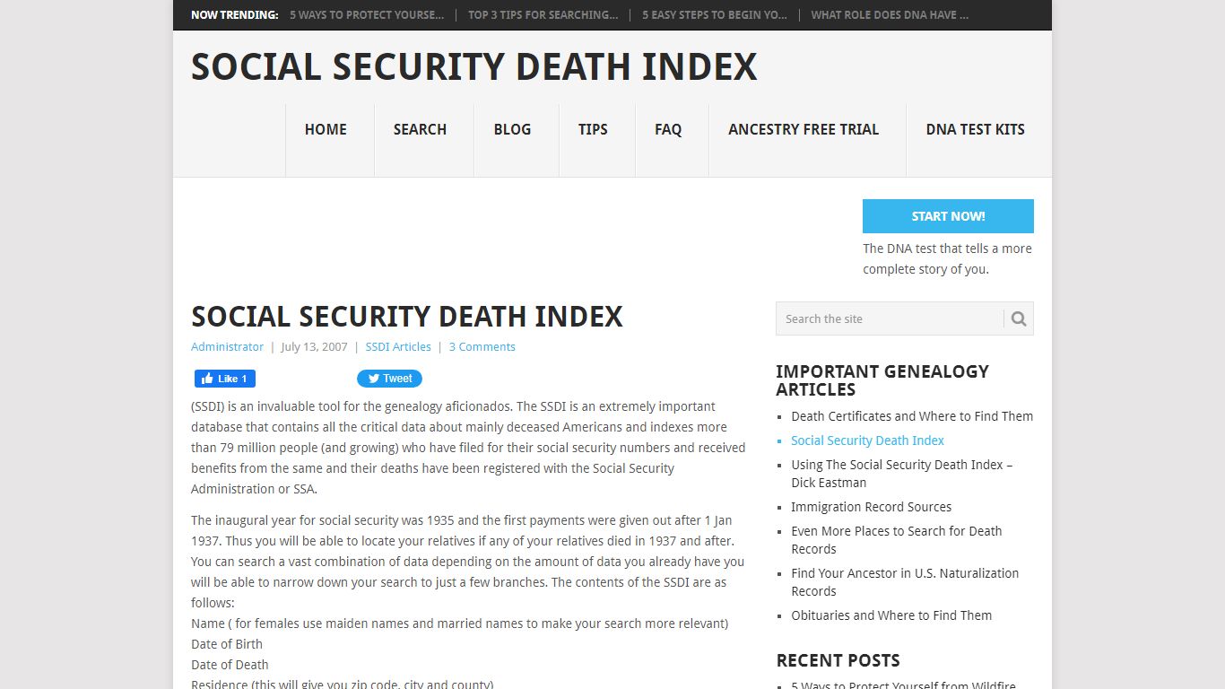 Social Security Death Index